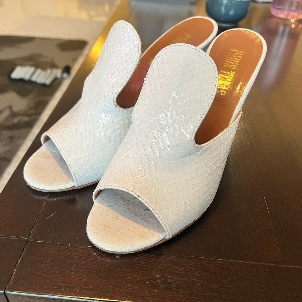 Paris Texas white heeled sandals